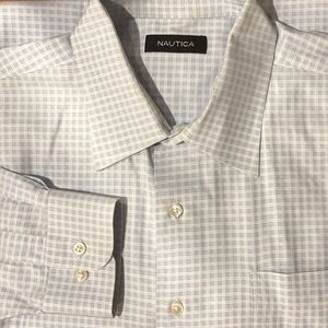 Nautical Pale Blue and White Dress Shirt